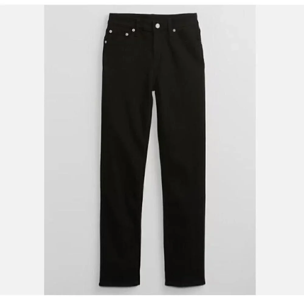 GAP 90's Mid Rise Classic Straight Jeans Black Stretch Hold 10/30 SHORT NWT $80